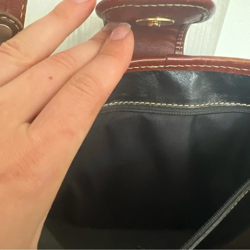 Vintage Brahmin brown & black purse tote leather - Picture 13 of 13